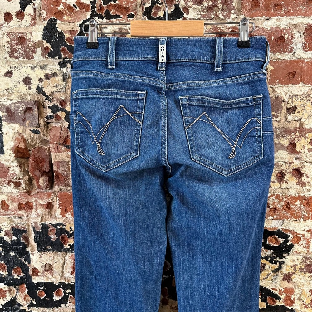 Ariat Jeans Womens 27L Blue Denim Makenzie Perfect Rise Straight Real 28x34" - Picture 5 of 16